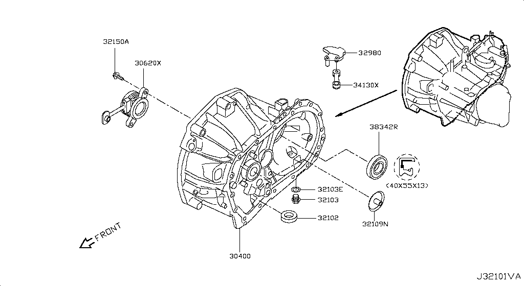 Transmission Case & Clutch Release