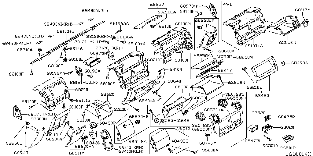 Instrument Panel, Pads & Cluster Trim