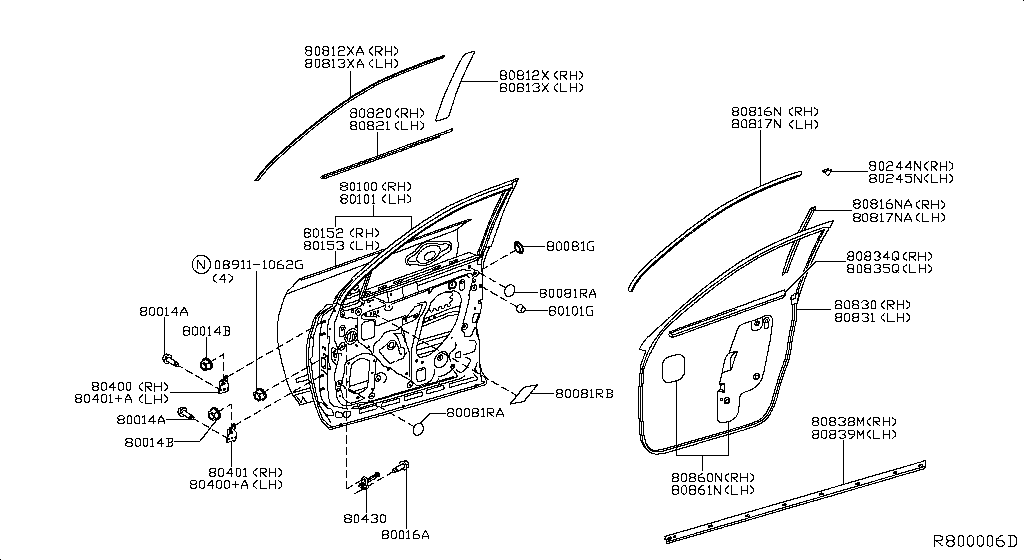 80152-3KM1A Door Fr-Otr,Rh Nissan | YoshiParts