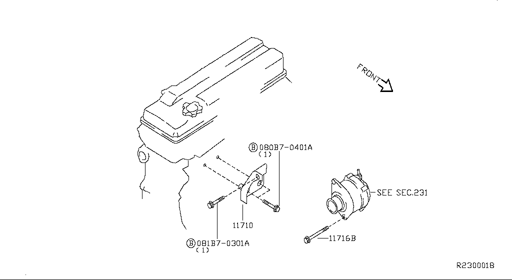 11710-JG30A Bracket Nissan | YoshiParts