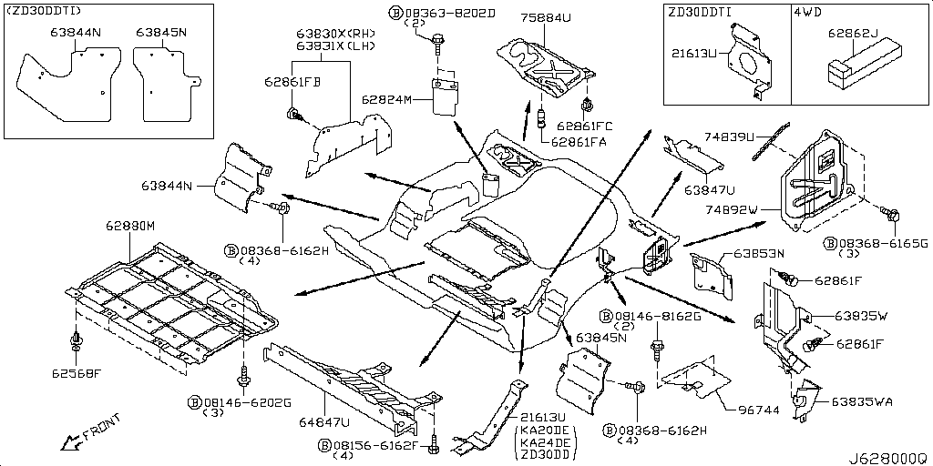 Accesorios del cuerpo del panel frontal