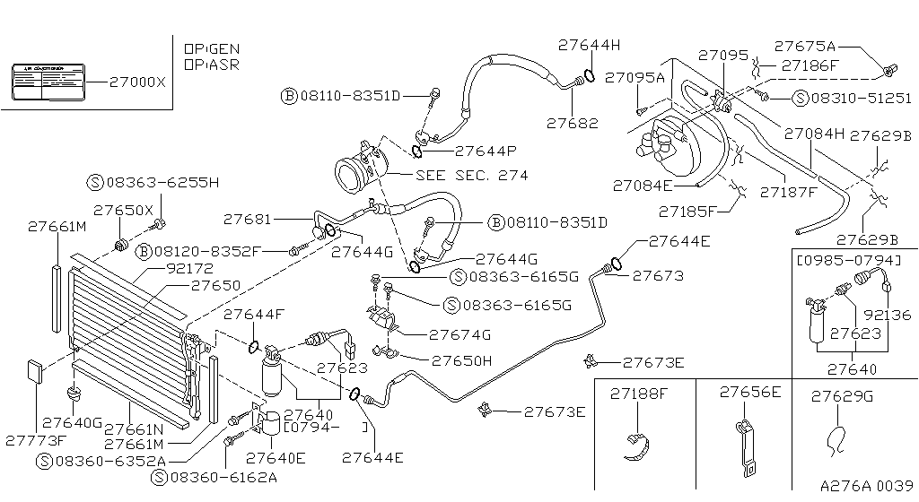 Condensador, tanque de líquido y tuberías