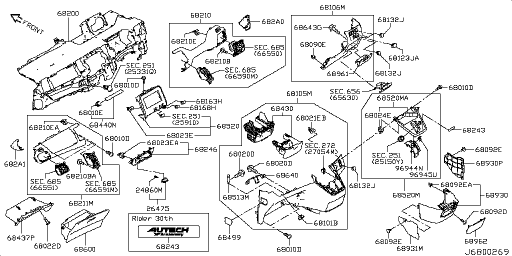 Instrument Panel, Pads & Cluster Trim
