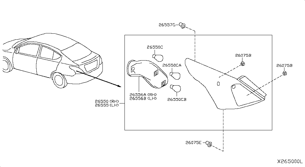 Foco Trasero Derecho Externo Nissan Versa