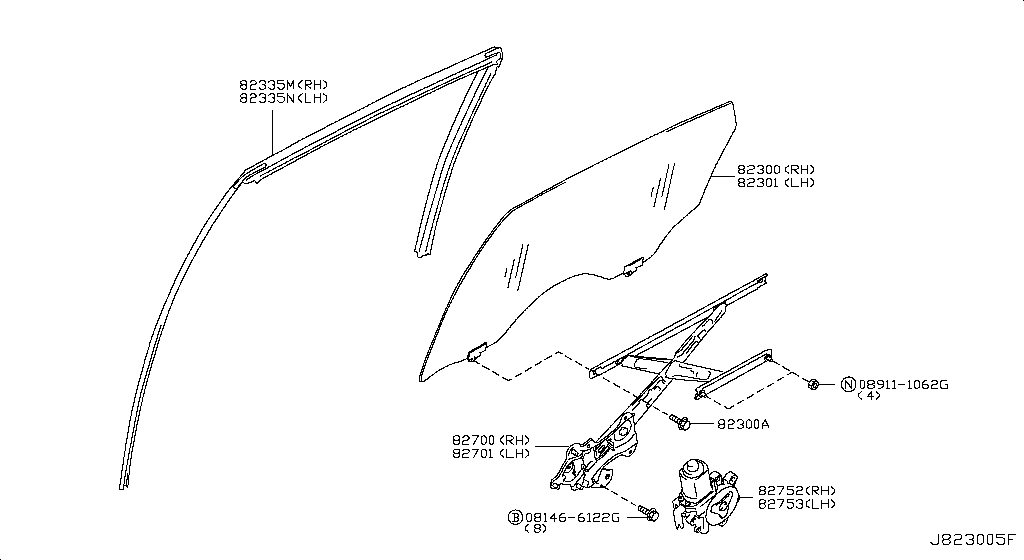 Rear Door Window & Regulator