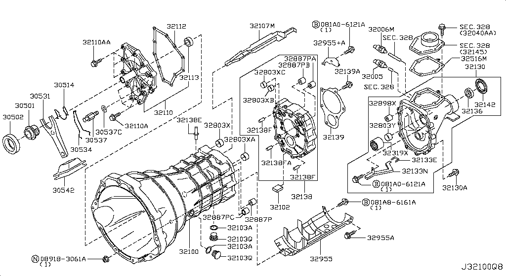 Caja de transmisión y liberación del embrague