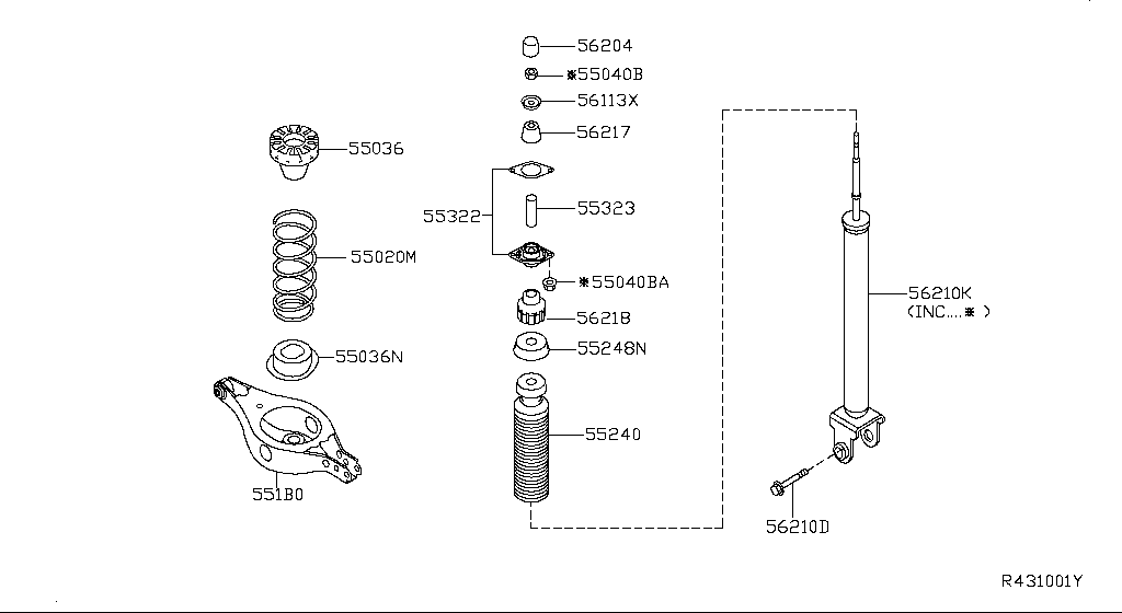 55322-ZX00A Bracket Assy Nissan | YoshiParts
