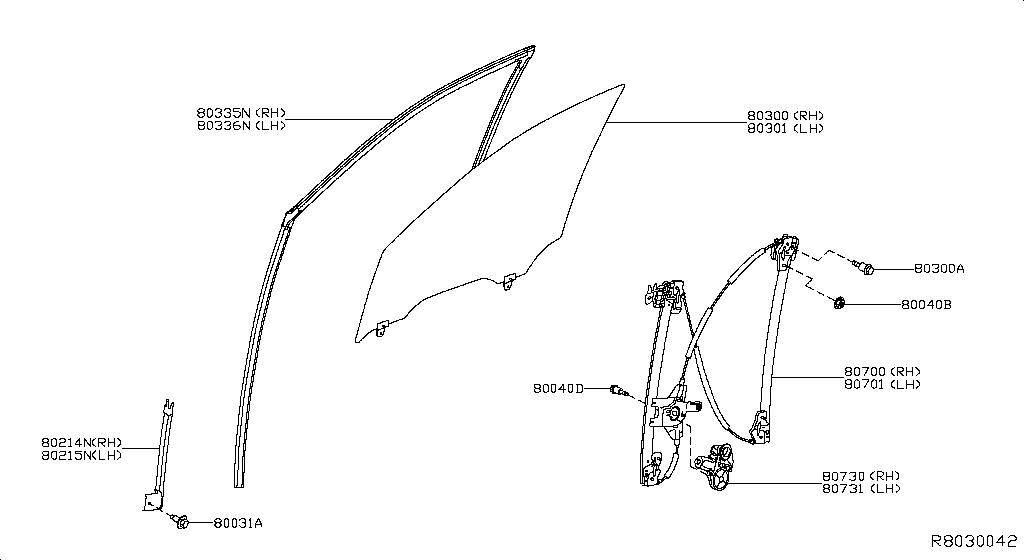 Front Door Window & Regulator