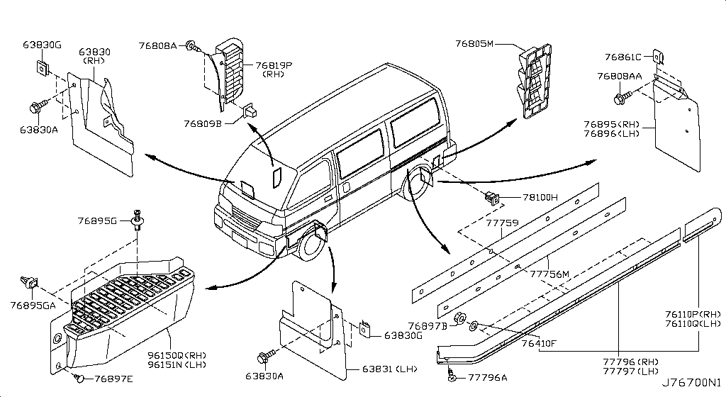 96150-VX200 Genuine Nissan Mat-Cab Step,Rh | Megazip
