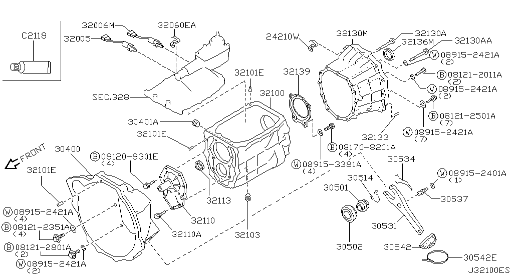 Transmission Case & Clutch Release