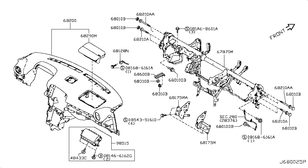 Instrument Panel, Pad & Cluster Lid