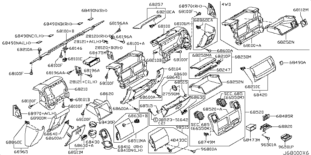 Instrument Panel, Pads & Cluster Trim