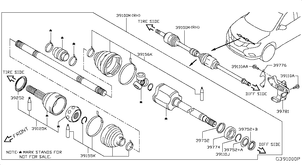 Eje de transmisión delantero