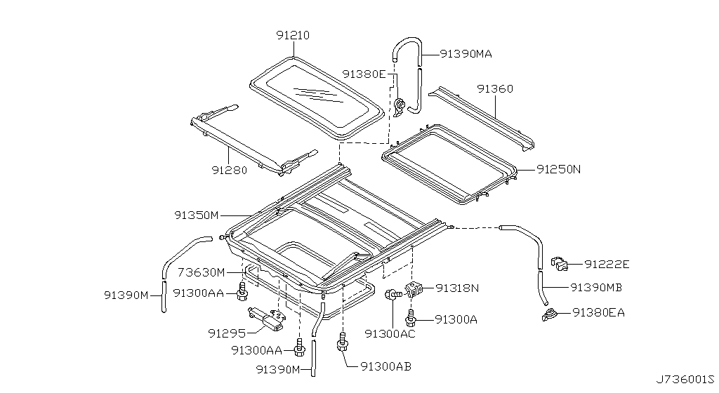 Piezas del techo solar