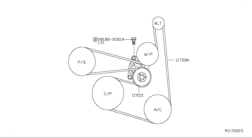 Fan Compressor Power Steering Belt