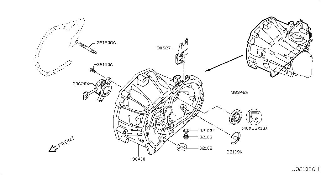 Transmission Case & Clutch Release