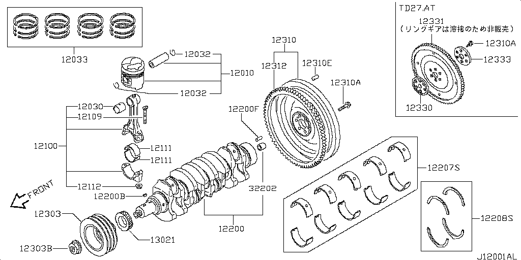 Pistón, cigüeñal, volante