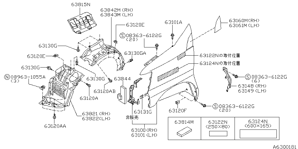 Mando del guardabarros delantero