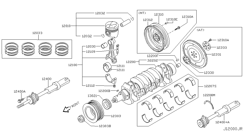 Piston, Crankshaft & Flywheel