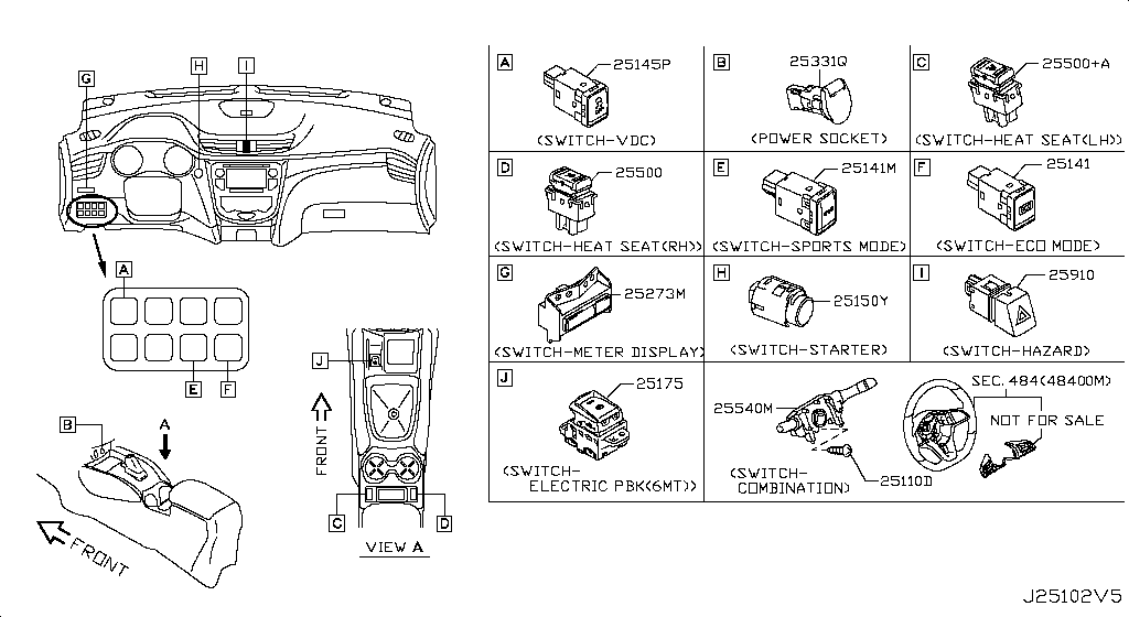 25175-4BA0B Switch-Electric Nissan | YoshiParts