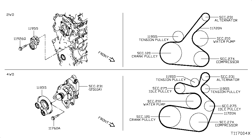 Fan Compressor Power Steering Belt