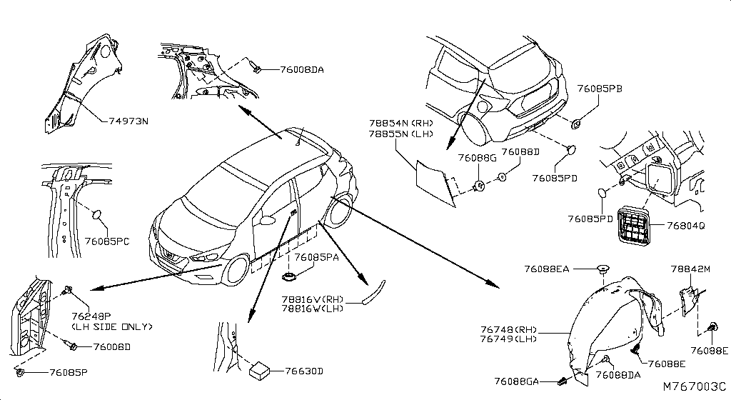 Montaje lateral del cuerpo