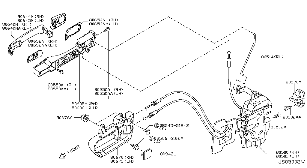 Front Door Lock Handle