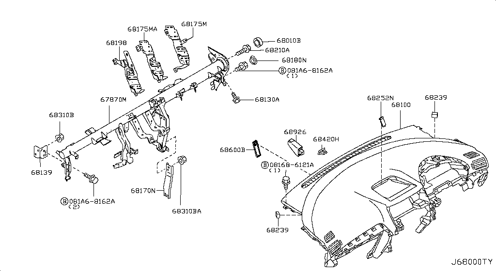 68139-CN000 Brkt-Instrument Nissan | YoshiParts