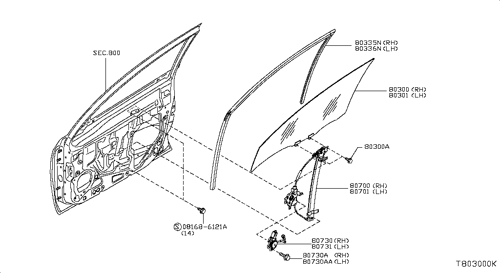 Front Door Window & Regulator