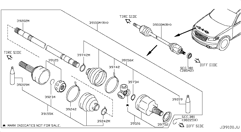 39711-CG000 Joint Assy-Inne Nissan | YoshiParts