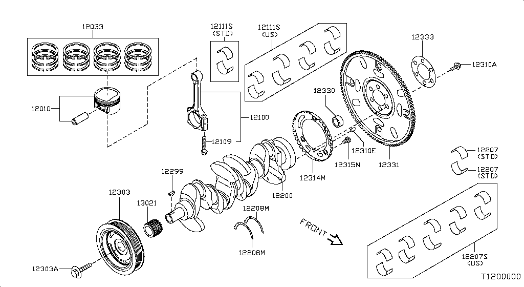 Piston, Crankshaft & Flywheel