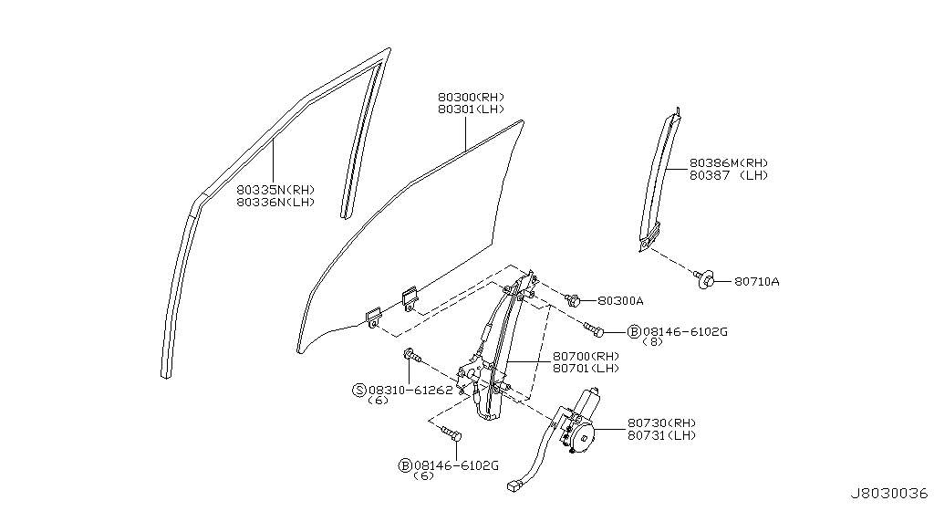 Front Door Window & Regulator