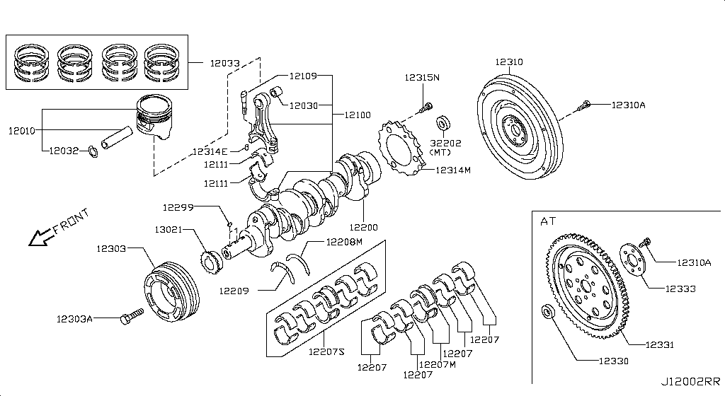 Piston, Crankshaft & Flywheel