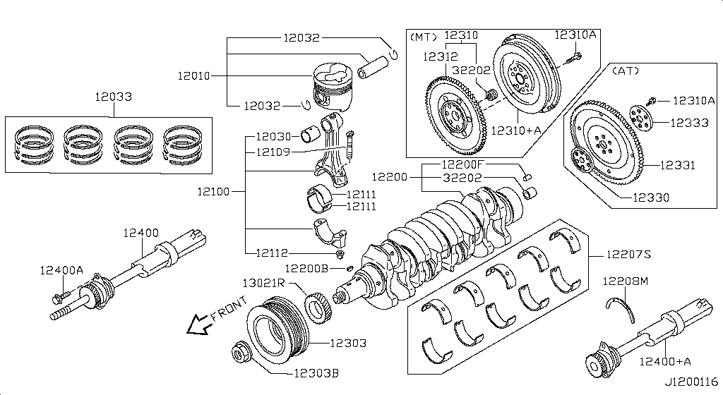 Piston, Crankshaft & Flywheel