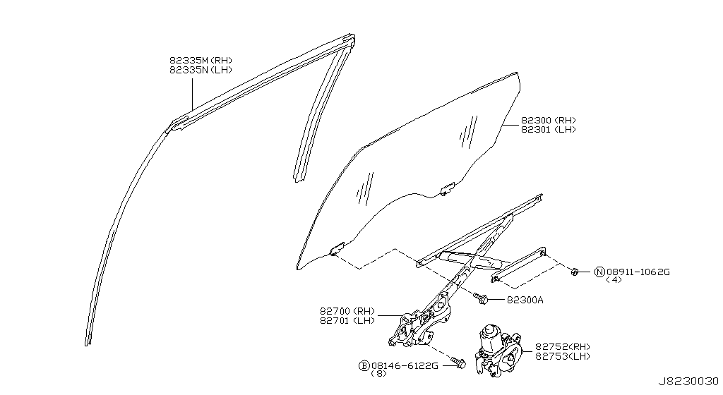 Rear Door Window & Regulator