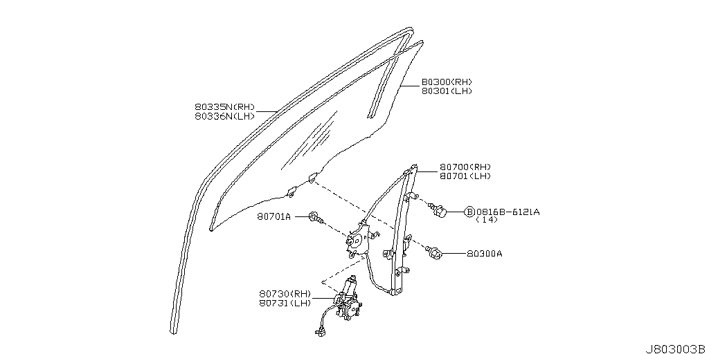 Front Door Window & Regulator