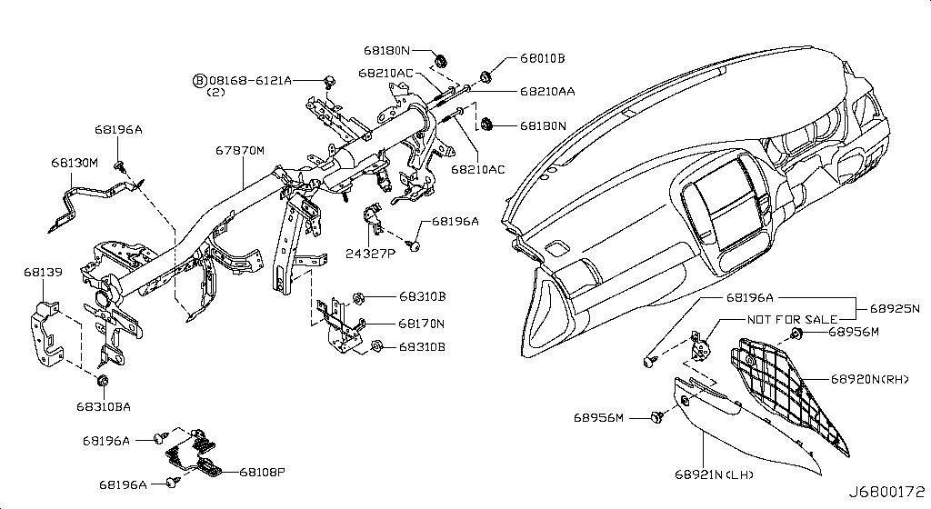 68517-EW00A Reinforce Assy Nissan | YoshiParts