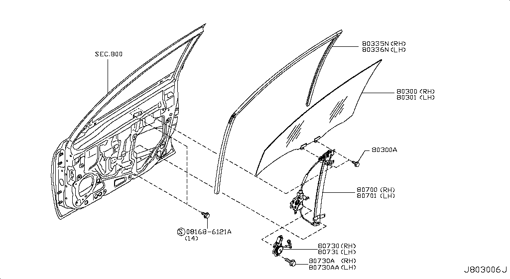 Front Door Window & Regulator