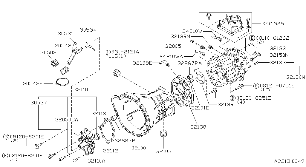 Transmission Case & Clutch Release