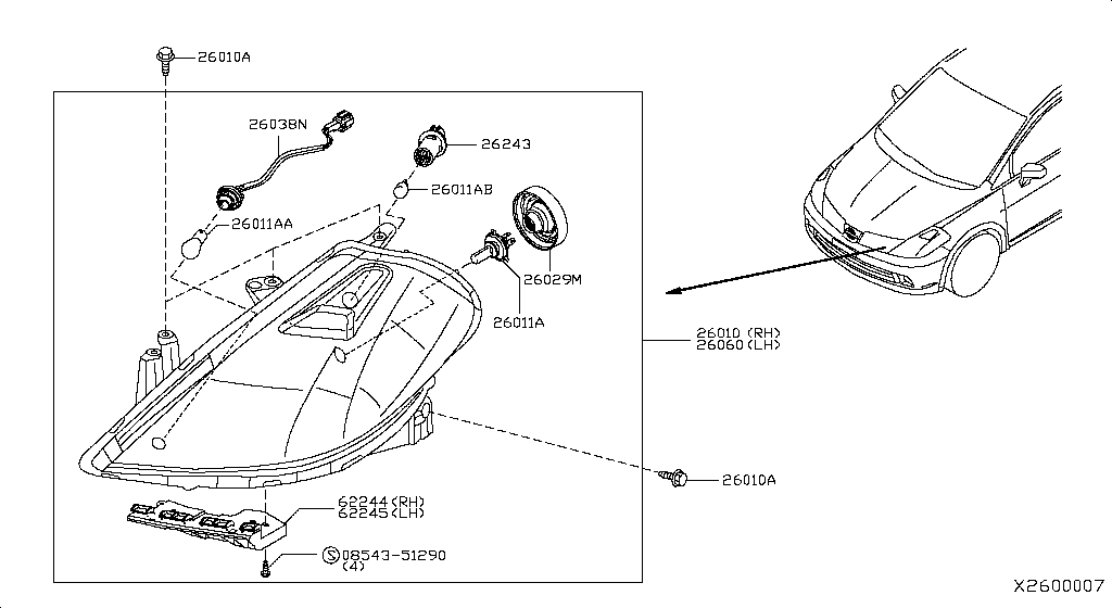 Focos Delanteros Nissan Tiida