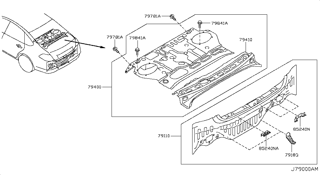 79110-jn90a Panel-rear Uppe Nissan 