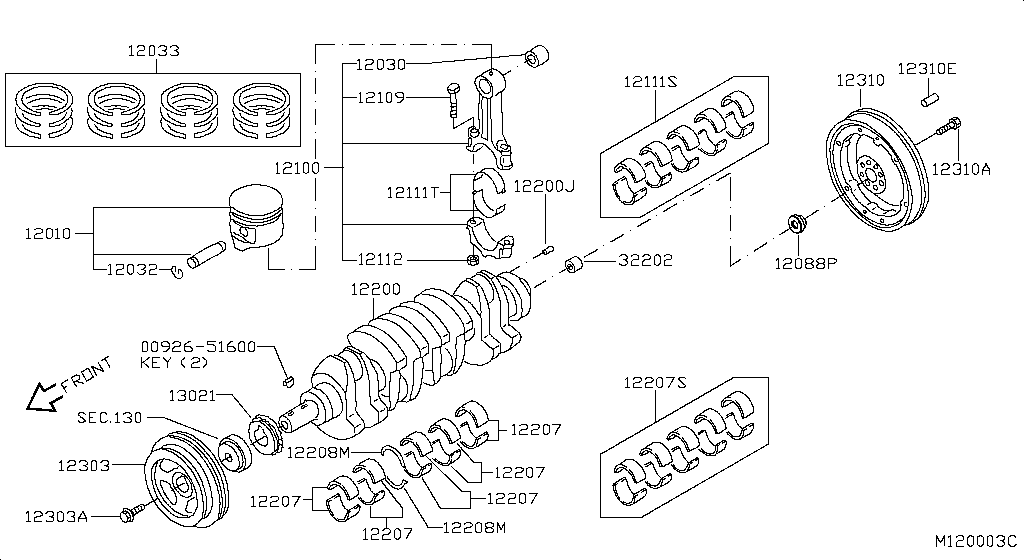 Piston, Crankshaft & Flywheel