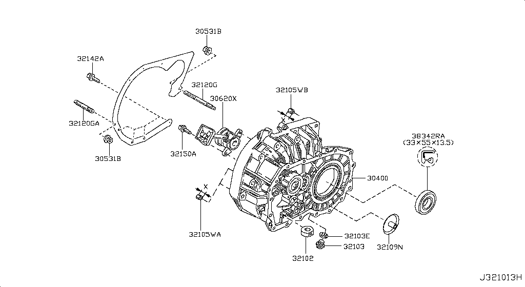 Transmission Case & Clutch Release
