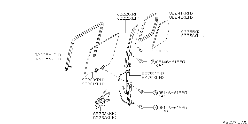 Ventana de puerta trasera y regulador
