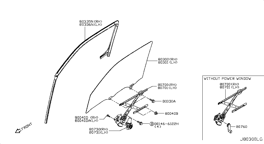 Front Door Window & Regulator