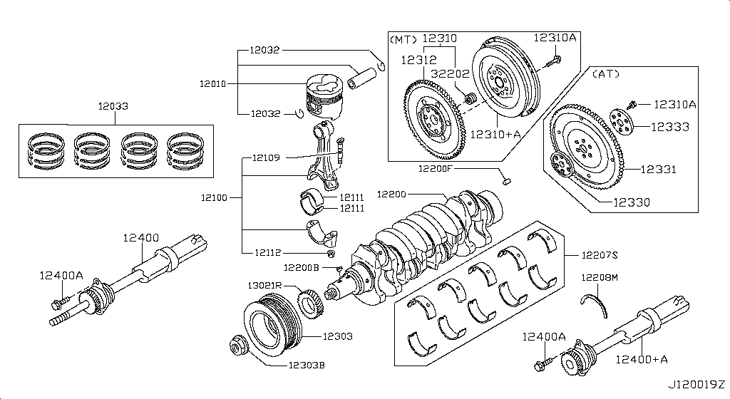 Piston, Crankshaft & Flywheel