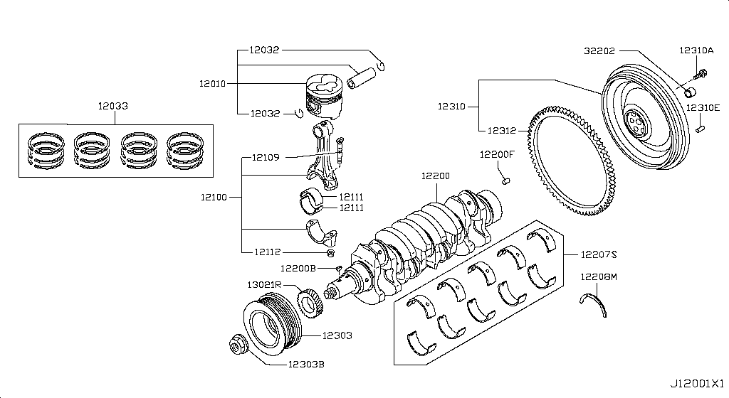Piston, Crankshaft & Flywheel