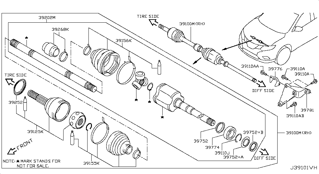 Eje de transmisión delantero