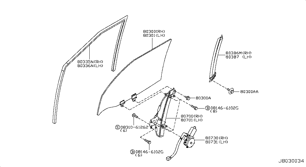 Front Door Window & Regulator