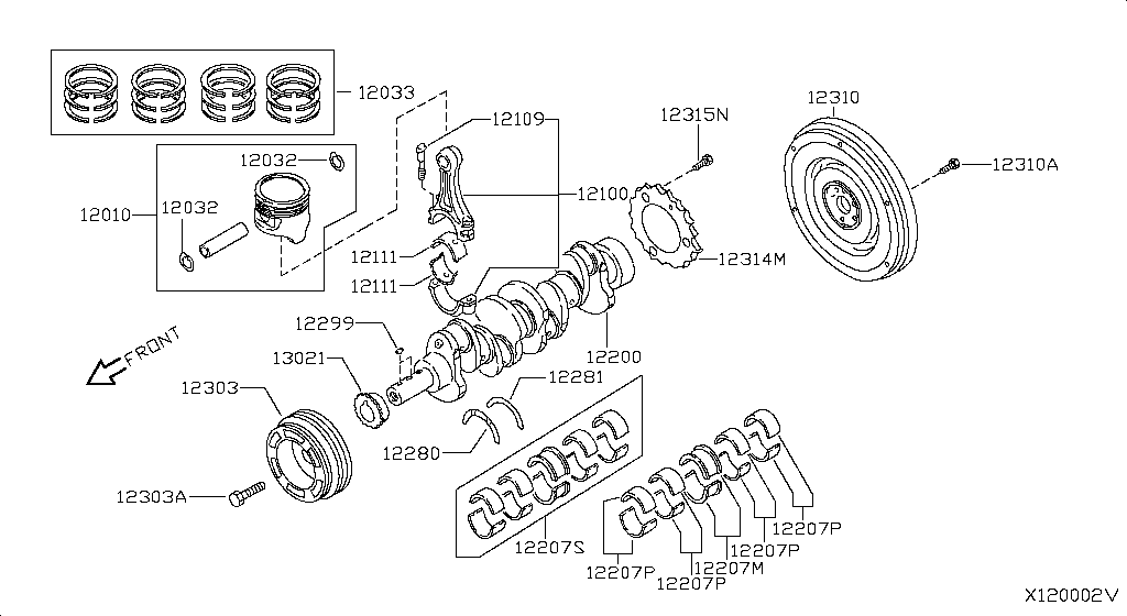 Piston, Crankshaft & Flywheel